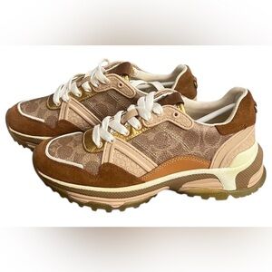 COACH C143 Brown and Cream Women's Sneakers-NEW!! 🤎
